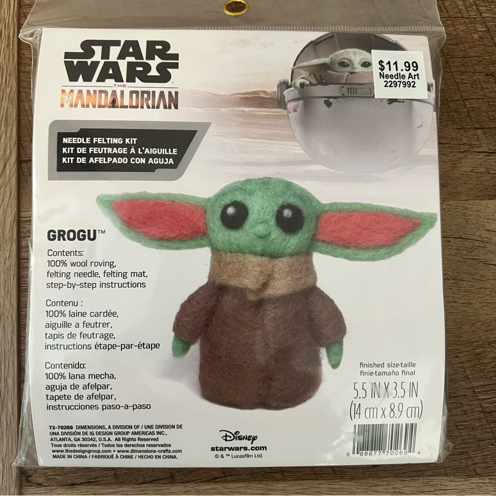 NEW Star Wars The Mandalorian Grogu Needle Felting Kit - Green & Brown